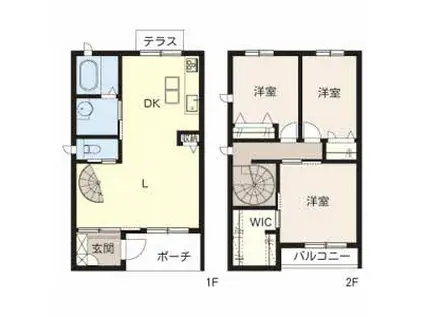 ヴィラペティロッソ芦屋(3LDK/1階)の間取り写真