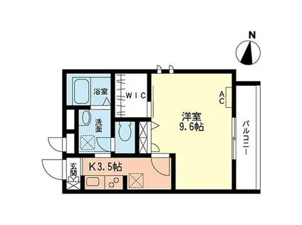 グランドゥール湘南(1K/3階)の間取り写真