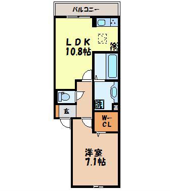 ベル フェリシア(1LDK/2階)の間取り写真