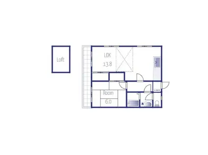 サザンクレスト(1LDK/2階)の間取り写真