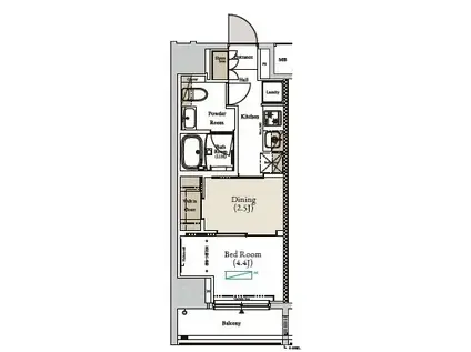 アーバンコア月島旧ミュプレ月島(1DK/13階)の間取り写真