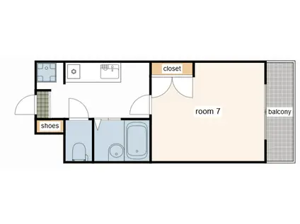 ジュネス伊伝居II(1K/4階)の間取り写真