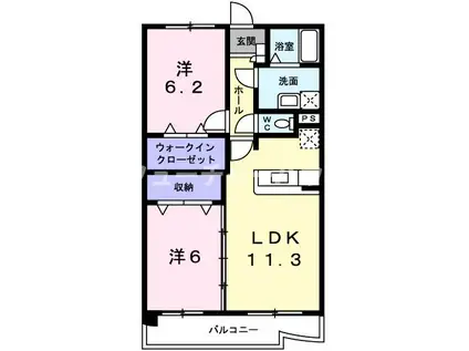 エストレーノ見川100(2LDK/2階)の間取り写真