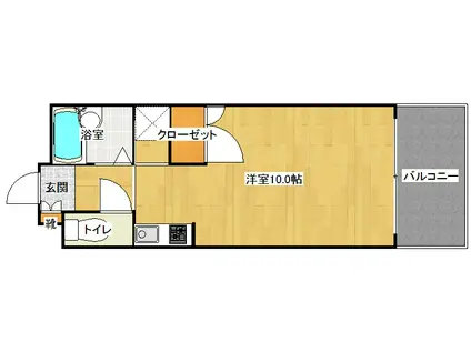 リビング城南II(1K/1階)の間取り写真