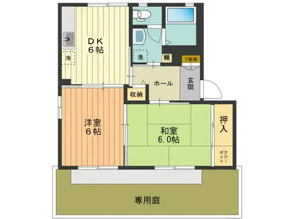 アークTU(2DK/1階)の間取り写真