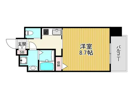 FOREST GRACE城東京橋I(1K/8階)の間取り写真