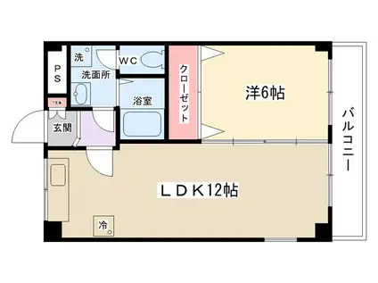 エルム一番館(1LDK/1階)の間取り写真