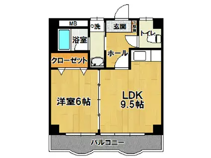 LA GRAND SIX(1LDK/3階)の間取り写真