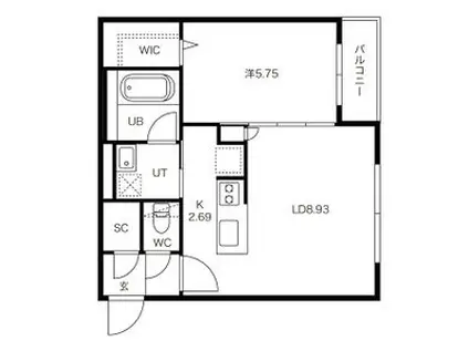 ヴィアラ山の手77(1LDK/4階)の間取り写真