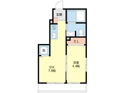 ラパン桜台(1DK/1階)の間取り写真