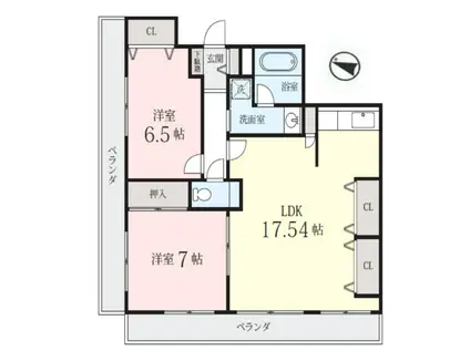ライオンズステーションプラザ立石(2LDK/12階)の間取り写真