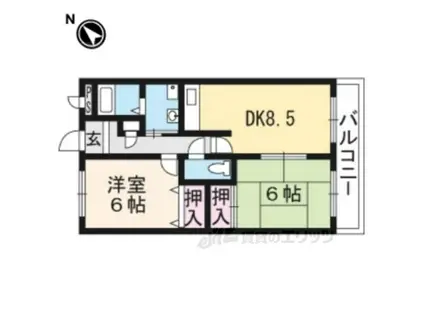 葵マンションⅡ(2DK/2階)の間取り写真