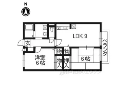 プリメーラ小野A棟(2LDK/2階)の間取り写真