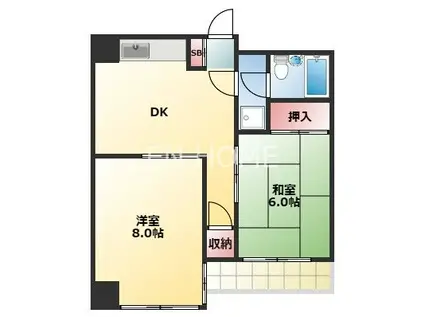 エンドウハイツ(2DK/4階)の間取り写真