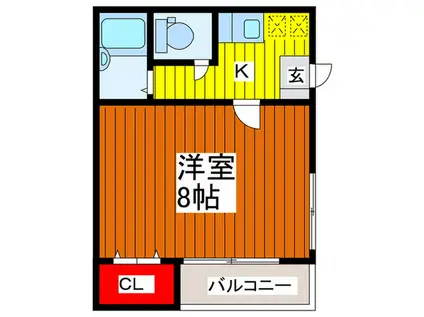 グラフティーマンション6(1K/3階)の間取り写真