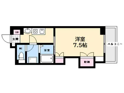 KSB 祇園(1K/8階)の間取り写真