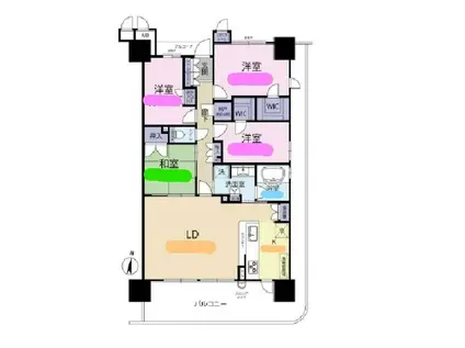 リバーガーデン千里中央あかり絵のみちBC(4LDK/19階)の間取り写真