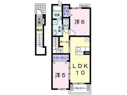 サニー フォレスト(2LDK/2階)の間取り写真