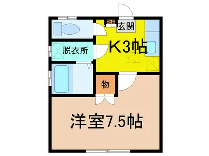 ヒロキコーポ(1K/1階)の間取り写真