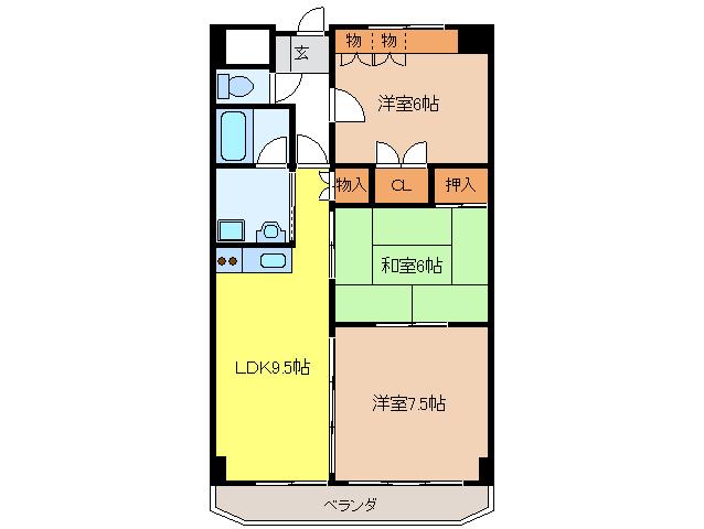 アクシスヨーロッパ壱番館(3LDK/1階)の間取り写真