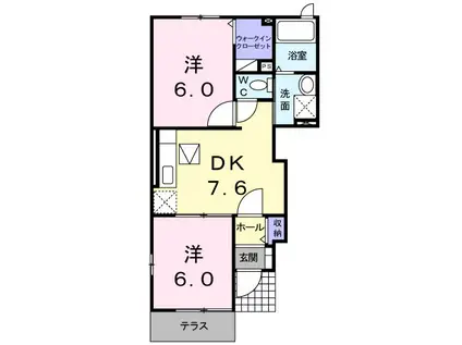 GRAND STUMP I(2DK/1階)の間取り写真