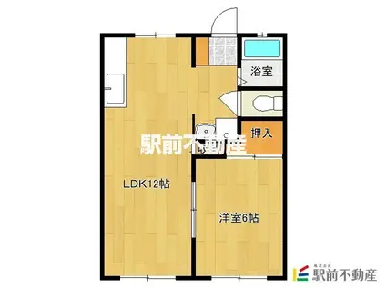 リゾートハイツ八戸-II A棟(1LDK/2階)の間取り写真