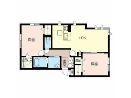 リラフォート白坂(2LDK/1階)の間取り写真