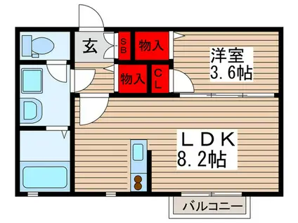 リビオンハイム(1LDK/2階)の間取り写真