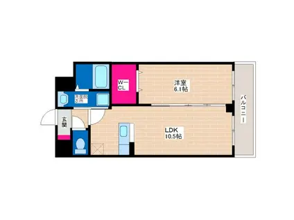 レジデンス コーワ(1LDK/3階)の間取り写真