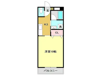 メゾンロンドゥ・トワ(1K/2階)の間取り写真