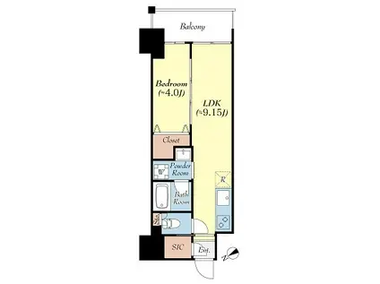 KEYSTONE ONE(1LDK/8階)の間取り写真