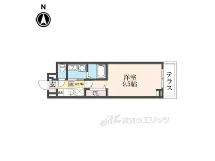 ドゥ―クス(1K/2階)の間取り写真