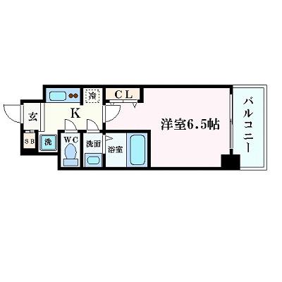 ユーレジデンス淀屋橋(1K/6階)の間取り写真