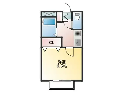 ウェルソフィア(1K/1階)の間取り写真