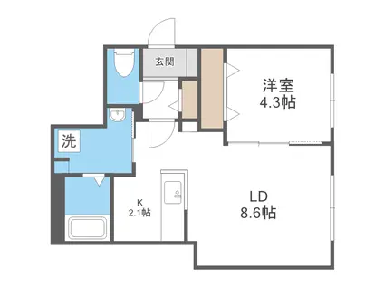 MULBERRY FIELD 宮の沢2・1(1LDK/1階)の間取り写真