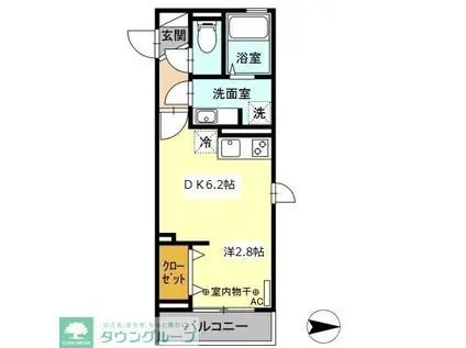 セジュール春日町2(1DK/2階)の間取り写真
