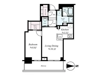 グランドメゾン新梅田タワー THE CLUB RESIDENCE(1LDK/11階)の間取り写真