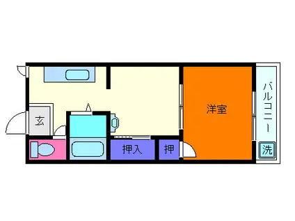 コンフォート青木(1LDK/2階)の間取り写真