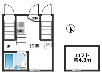 インベスト蒲田5(ワンルーム/1階)の間取り写真