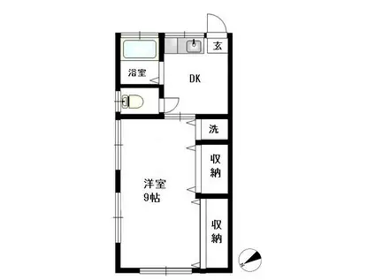 グリーンピア釜利谷(1DK/2階)の間取り写真