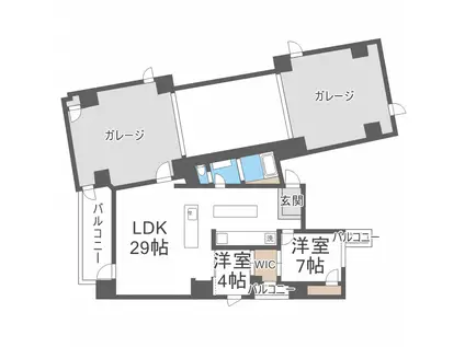 グランリュクス5F(2LDK/5階)の間取り写真