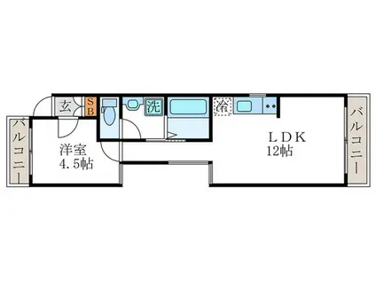シャトレタカヤ(1LDK/3階)の間取り写真