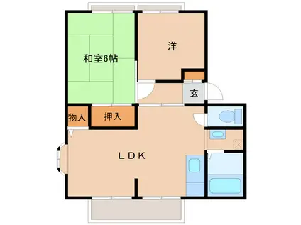 ドエルヒロ武庫之荘(2LDK/2階)の間取り写真