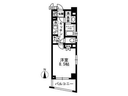 レジディア中落合(1K/4階)の間取り写真