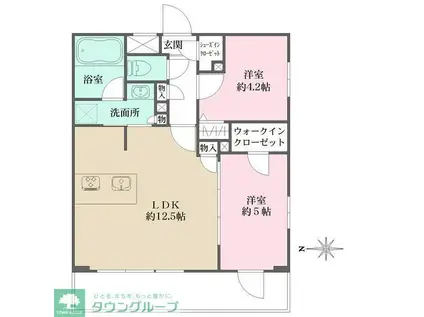 LA PERLA JIYUGAOKAII(2LDK/3階)の間取り写真