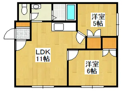 モンブラン(2LDK/2階)の間取り写真