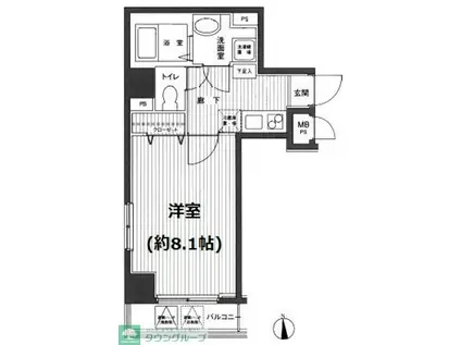 ガラ・シティ芝公園(1K/11階)の間取り写真