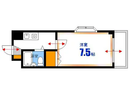 BAUHAUS楠木(1K/3階)の間取り写真