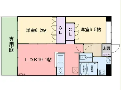 ニューセンス(2LDK/1階)の間取り写真