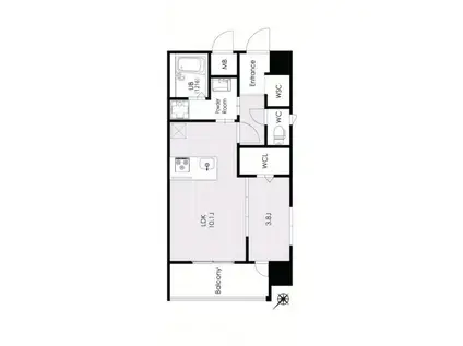 R`Sレジデンス美野島(1LDK/10階)の間取り写真